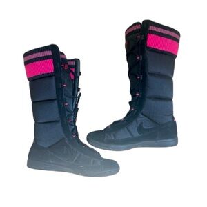 Nike Winter Hi 2 Boots Puffer Suede Black/Pink Women Sz 8 317244-002